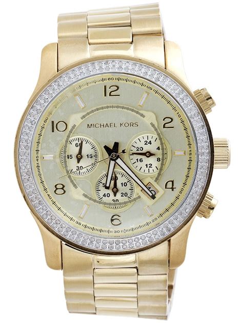 michael kors men's gold diamond watch|men's mk watch with diamonds.